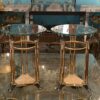 1970' Pair of Patinated Bronze And Gilt Metal Gueridons In The Taste Of Weisweiler