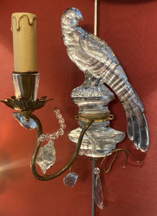 1970 ‘Pair Of Wall Lamps Maison Bagués With Parrot One Arm of Light Conical Binet - Image 11