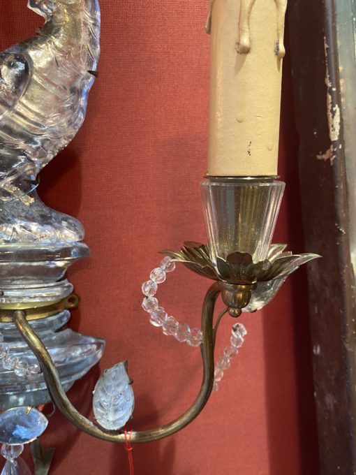1970 ‘Pair Of Wall Lamps Maison Bagués With Parrot One Arm of Light Conical Binet - Image 9