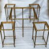 1970 'Maison Baguès or Charles or Jansen Coffee Table In Gilt Bronze And Its 4 Tables - Image 19
