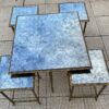 1970 'Maison Baguès or Charles or Jansen Coffee Table In Gilt Bronze And Its 4 Tables - Image 5