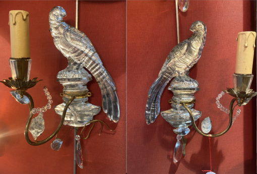 1970 ‘Pair Of Wall Lamps Maison Bagués With Parrot One Arm of Light Conical Binet
