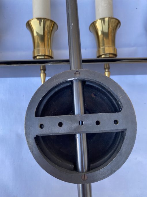 1970 ′ Pair of Double Patina Bronze Wall Lights Directoire Style Maison Jansen Or Wilkinson H 104 X 48 cm - Image 5