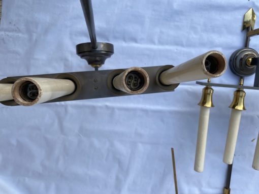 1970 ′ Pair of Double Patina Bronze Wall Lights Directoire Style Maison Jansen Or Wilkinson H 104 X 48 cm - Image 2