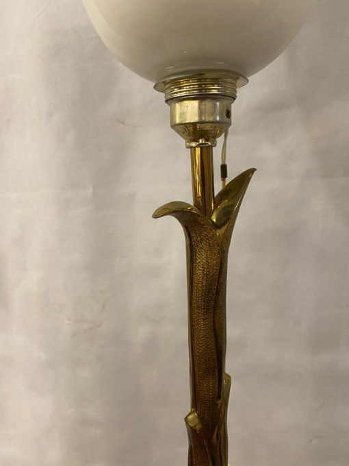 1970' Lampadaire en Bronze Doré Maison Charles Ou Agostini Modèle Palmier – Image 6