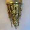 1970 'Pair Of Wall Lights In Gilt Bronze And Glass Tubes By Victor Boeltz Decor Stalagmites And Stalagtites H 103 cm - Image 4