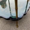 1950/70′ Guéridon Maison Baguès Décor Bambou en Bronze Doré Avec Plateaux Laque de Chine Vert/Bleu Et Or 40X40 H59Cm – Image 17