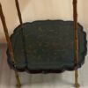 1950/70′ Guéridon Maison Baguès Décor Bambou en Bronze Doré Avec Plateaux Laque de Chine Vert/Bleu Et Or 40X40 H59Cm – Image 9