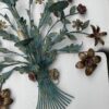 1970′ Applique en Métal Peint à Décor de Gerbe De Fleurs H 85 X 80 cm – Image 4