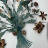 1970′ Applique en Métal Peint à Décor de Gerbe De Fleurs H 85 X 80 cm – Image 5