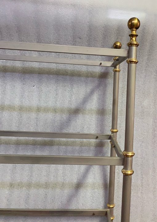 1970 'Shelf A 7 Levels In Polished Iron And Gilt Bronze Rings Maison Jansen With Ball Capitals H 202 X 74 cm - Image 10