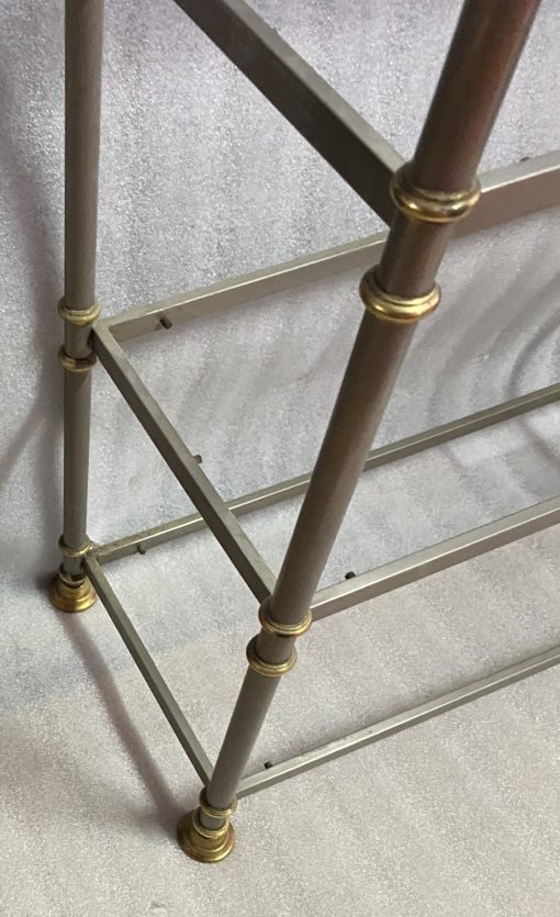 1970 'Shelf A 7 Levels In Polished Iron And Gilt Bronze Rings Maison Jansen With Ball Capitals H 202 X 74 cm - Image 8