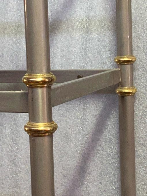 1970 'Shelf A 7 Levels In Polished Iron And Gilt Bronze Rings Maison Jansen With Ball Capitals H 202 X 74 cm - Image 3