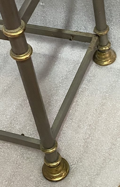 1970 'Shelf A 7 Levels In Polished Iron And Gilt Bronze Rings Maison Jansen With Ball Capitals H 202 X 74 cm - Image 2