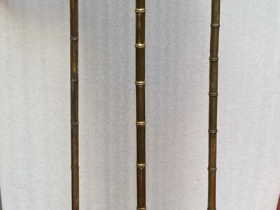 1970′ Pair Of Gilt Bronze Floor Lamps Maison Baguès Bamboo Model H 156/149 cm