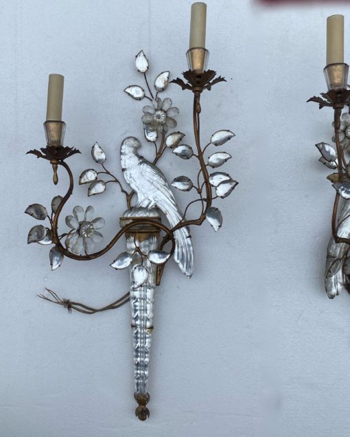 1970 ‘Pair Of Wall Lights With Parakeet Placed On A Sheath, Maison Baguès H 63 cm - Image 11