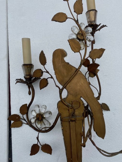 1970 ‘Pair Of Wall Lights With Parakeet Placed On A Sheath, Maison Baguès H 63 cm - Image 13