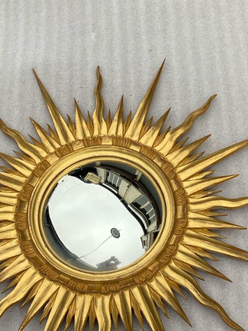 1970 ‘ Miroir Soleil Bois Doré Convexe Diamètre 89 Cm – Image 5