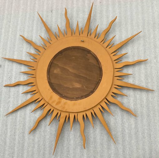 1970 ‘ Miroir Soleil Bois Doré Convexe Diamètre 89 Cm – Image 2