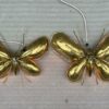 1970′ Paire D'Appliques Papillon en Bronze ou Laiton, Duval Brasseur Ou Isabelle Faure, 4 Ampoules, Ailes d’Agate : 53X H 45 cm – Image 20