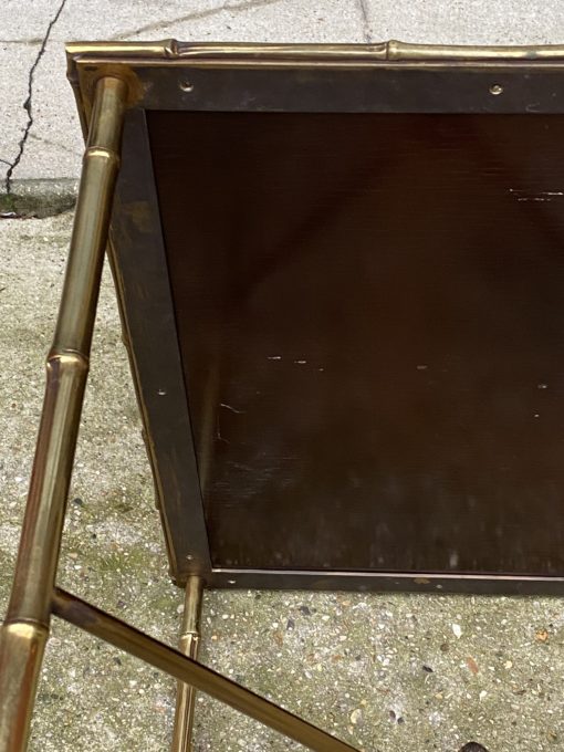 1950 ′ Maison Baguès Or Maison Jansen Table Bamboo Decor In Gilt Bronze With Chinese Lacquer Top 42 X 56 X H 45 CM - Image 6