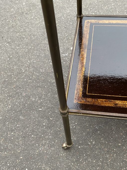 1950 ′ Maison Jansen Rolling Table In Patinated Bronze With Chinese Coromandel Lacquer Trays 47 X 37 X H 59 cm - Image 7