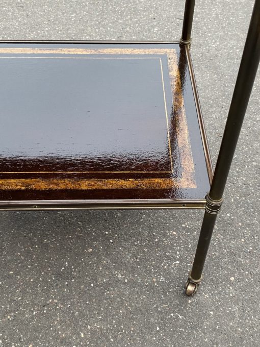 1950 ′ Maison Jansen Rolling Table In Patinated Bronze With Chinese Coromandel Lacquer Trays 47 X 37 X H 59 cm - Image 6