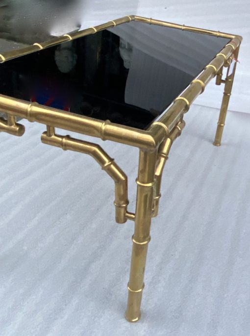 1950/70 Gilt Bronze Coffee Table Maison Baguès Bamboo Model 40 X 81 X H 40 cm - Image 2