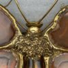1970′ Paire D'Appliques Papillon en Bronze ou Laiton, Duval Brasseur Ou Isabelle Faure, 4 Ampoules, Ailes d’Agate : 53X H 45 cm – Image 16