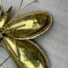 1970′ Paire D'Appliques Papillon en Bronze ou Laiton, Duval Brasseur Ou Isabelle Faure, 4 Ampoules, Ailes d’Agate : 53X H 45 cm – Image 14