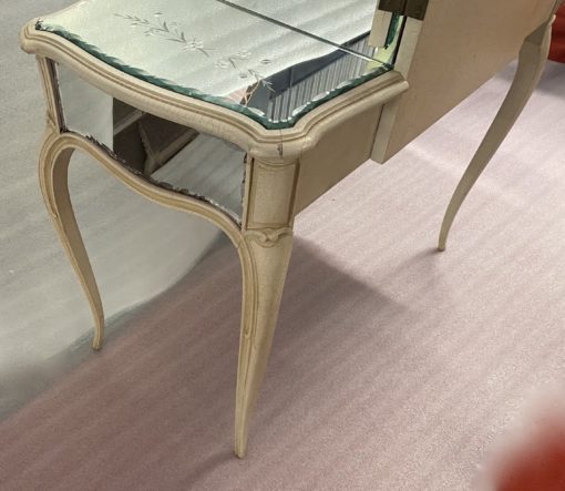 1950′ Venetian Dressing Table Painted Wood Crossbow Shape - Image 6