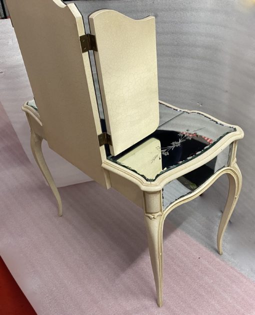 1950′ Venetian Dressing Table Painted Wood Crossbow Shape - Image 4