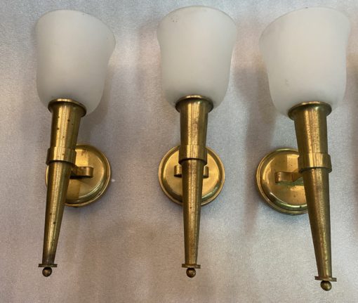 1960' 2 Pairs Of Wall Lamps Art Deco By Perzel Signed - Image 12