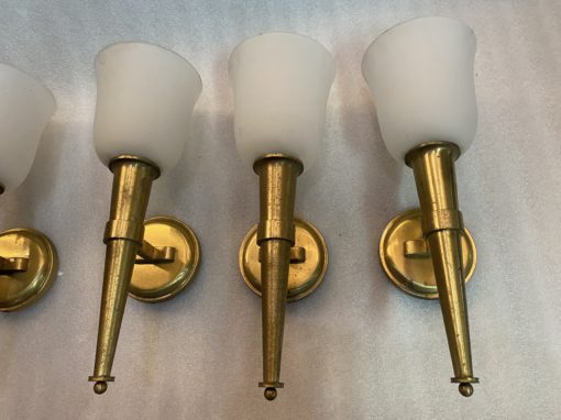1960' 2 Pairs Of Wall Lamps Art Deco By Perzel Signed - Image 11
