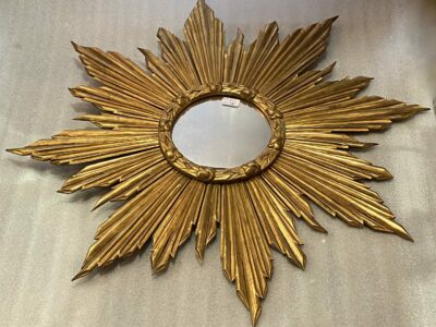 1950 Flat Mirror Gilded Wood 90 cm