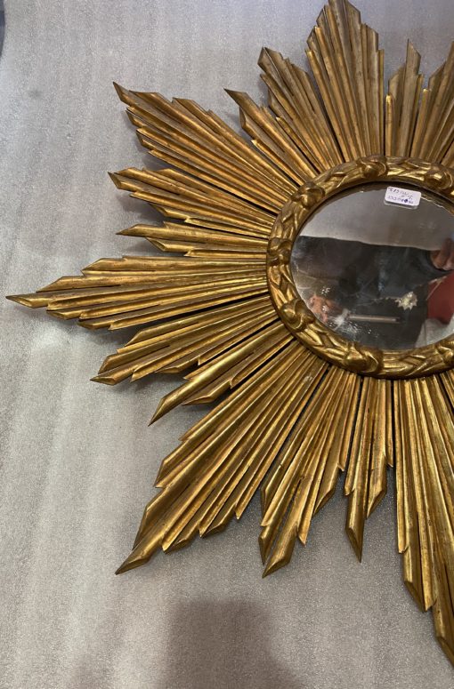 1950 Flat Mirror Gilded Wood 90 cm - Image 9