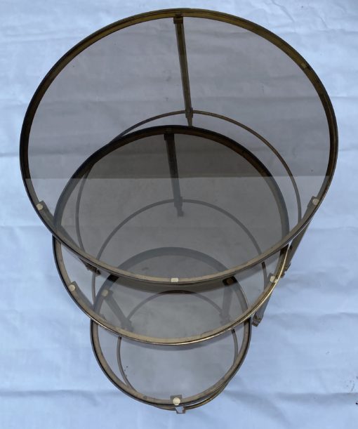 1950/70 Série de Tables Gigognes Rondes Maison Ramsay de Style en Laiton – Image 4