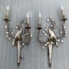1970' Pair Of Wall Lights With Parakeet Placed On A Sheath, Maison Baguès H 63 cm