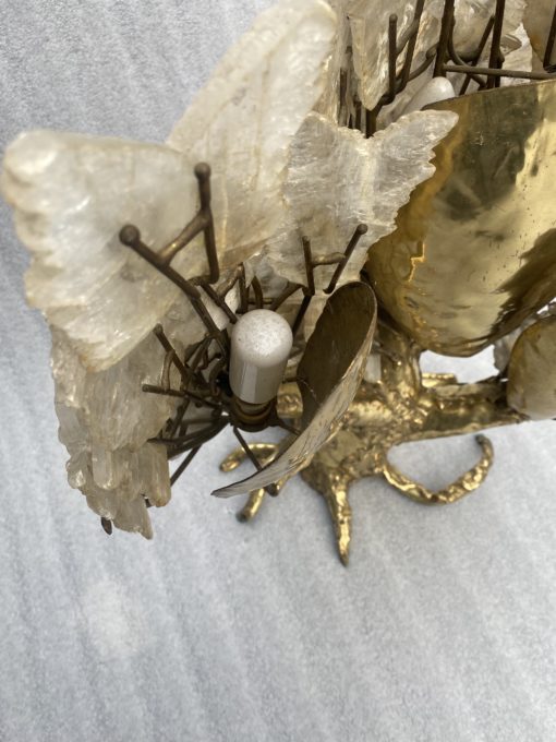 1970′ Enlightening Coral Lamp In Bronze With Gypsum Imitating Rock Crystal In The Style Of Duval Brasseur, Faure, Fernandez - Image 13