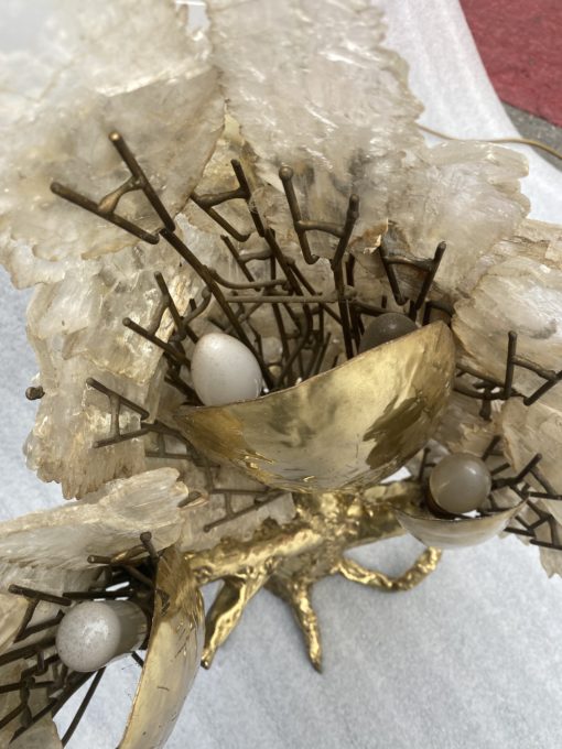 1970′ Enlightening Coral Lamp In Bronze With Gypsum Imitating Rock Crystal In The Style Of Duval Brasseur, Faure, Fernandez - Image 12