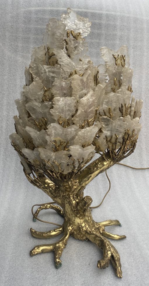 1970′ Enlightening Coral Lamp In Bronze With Gypsum Imitating Rock Crystal In The Style Of Duval Brasseur, Faure, Fernandez - Image 10