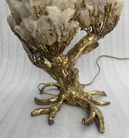 1970′ Enlightening Coral Lamp In Bronze With Gypsum Imitating Rock Crystal In The Style Of Duval Brasseur, Faure, Fernandez - Image 9