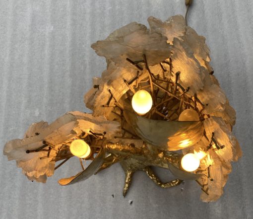 1970′ Enlightening Coral Lamp In Bronze With Gypsum Imitating Rock Crystal In The Style Of Duval Brasseur, Faure, Fernandez - Image 2