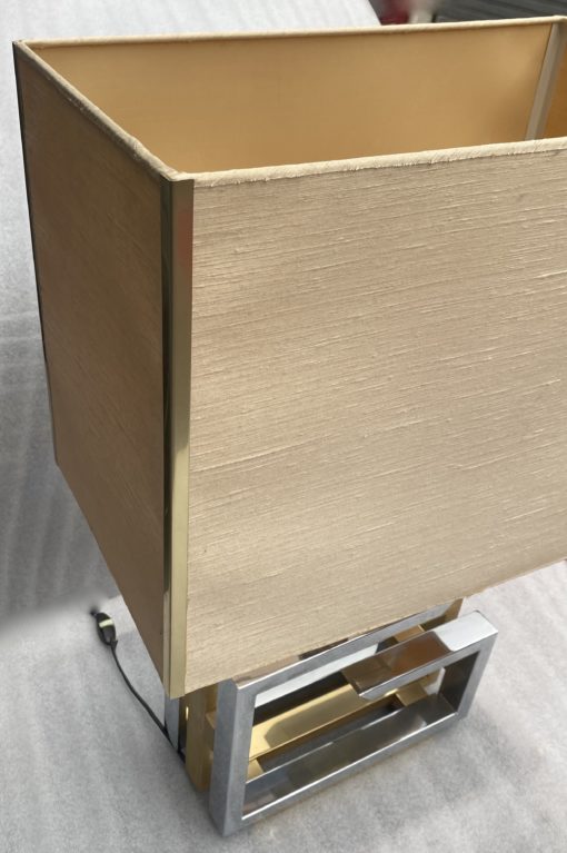 1970 Lampe DLG Willy Rizzo Métal doré Et Chromé H 72 CM – Image 7