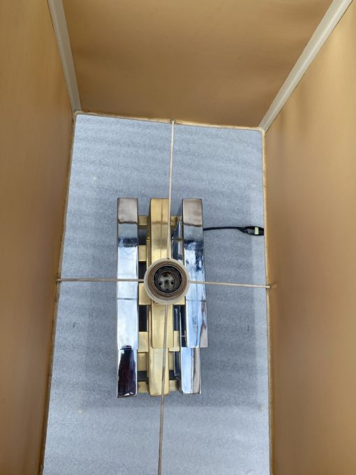 1970 Lampe DLG Willy Rizzo Métal doré Et Chromé H 72 CM – Image 6