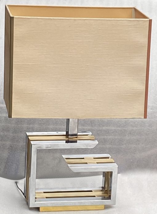 1970 Lampe DLG Willy Rizzo Métal doré Et Chromé H 72 CM – Image 5
