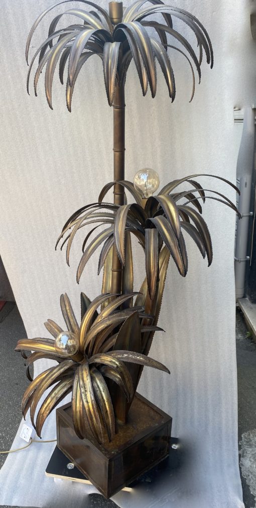 1970 "Palm Tree Floor Lamp in Brass Maison Jansen 3 Heads In The Style Brutaliste H: 170 cm - Image 10