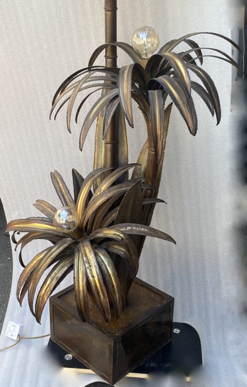 1970 "Palm Tree Floor Lamp in Brass Maison Jansen 3 Heads In The Style Brutaliste H: 170 cm - Image 9