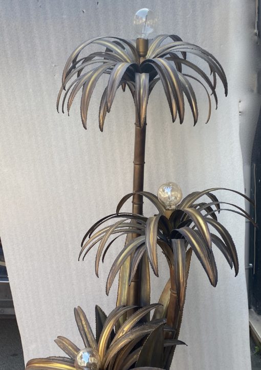 1970 "Palm Tree Floor Lamp in Brass Maison Jansen 3 Heads In The Style Brutaliste H: 170 cm - Image 8