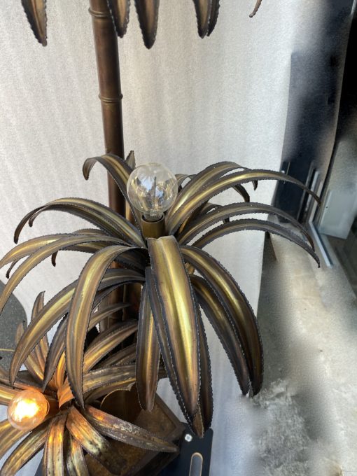 1970 "Palm Tree Floor Lamp in Brass Maison Jansen 3 Heads In The Style Brutaliste H: 170 cm - Image 3
